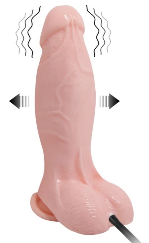 Nafukovací a vibrační realistické Dildo 18.8 cm
